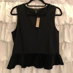 J. Crew Black Peplum Top